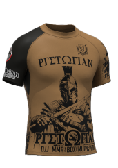 PÁNSKÝ RASHGUARD KRÁTKÝ RUKÁV HNĚDÝ „PRETORIAN ŽIDLOCHOVICE (S)"