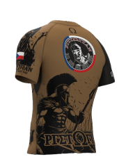 PÁNSKÝ RASHGUARD KRÁTKÝ RUKÁV HNĚDÝ „PRETORIAN ŽIDLOCHOVICE (S)"